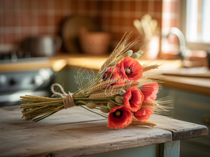 Broderie Diamant Bouquet de Coquelicots