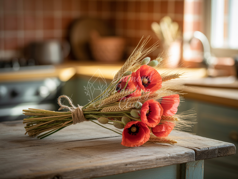 Broderie Diamant Bouquet de Coquelicots