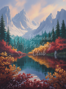 Broderie Diamant Lac Montagne