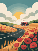 Broderie Diamant Tracteur sous le Soleil