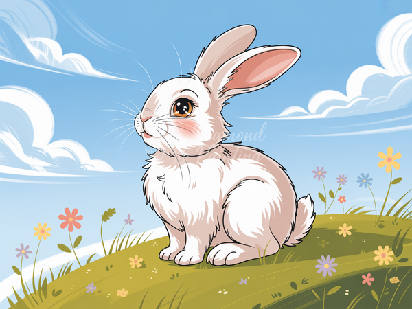 Broderie Diamant Lapin au Repos