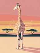 Broderie Diamant Girafe au Crépuscule