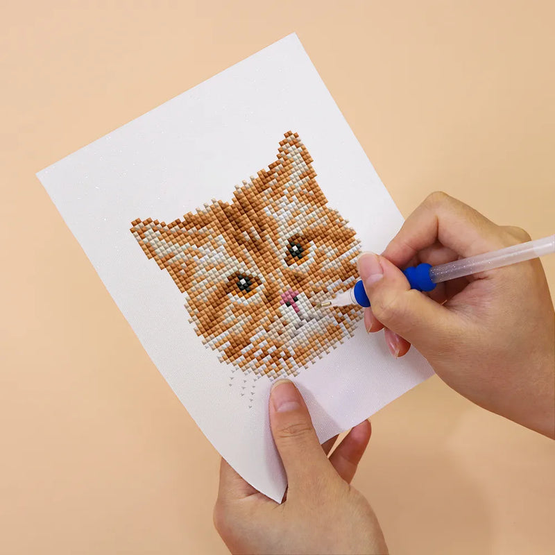 Mini Diamond Painting - Têtes de Chats (4 pièces)