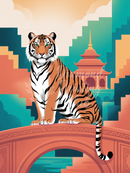 Broderie Diamant Tigre Pont