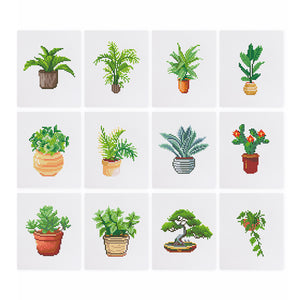 Mini Diamond Painting - Coin de Verdure Pixelisé (12 pièces)