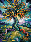 Broderie Diamant Arbre Sinueux de Vie