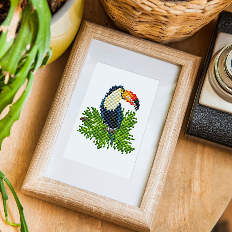 Mini Diamond Painting - Oiseaux Exotiques et Colorés (12 pièces)