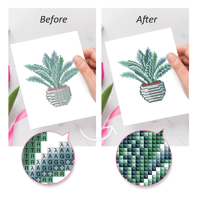 Mini Diamond Painting - Coin de Verdure Pixelisé (12 pièces)