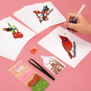 Mini Diamond Painting - Oiseaux Exotiques et Colorés (12 pièces)