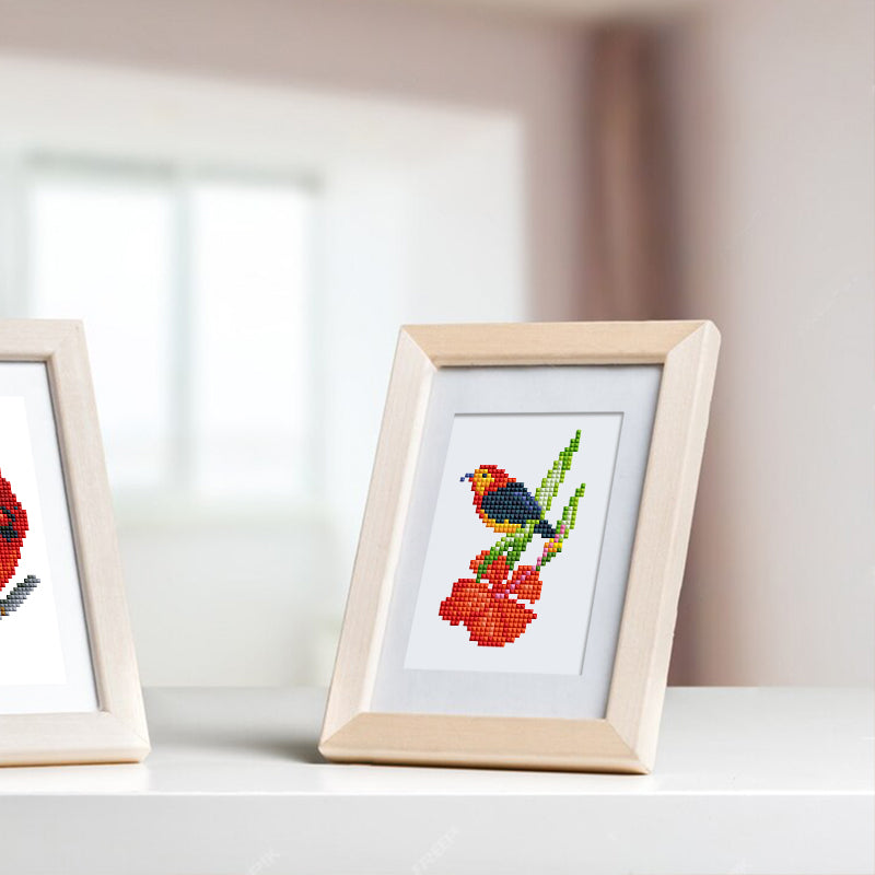 Mini Diamond Painting - Oiseaux Exotiques et Colorés (12 pièces)