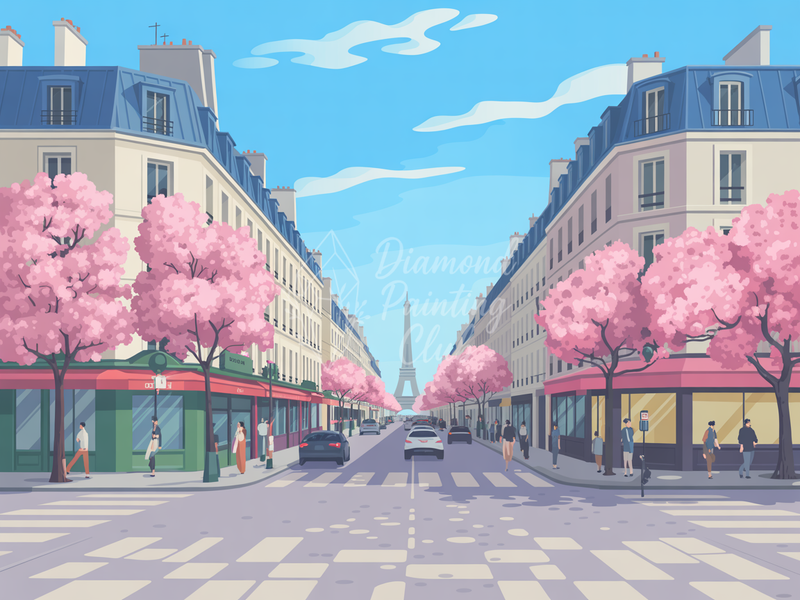 Broderie Diamant Avenue Paris Cerisiers