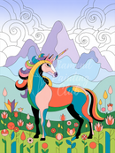 Broderie Diamant Licorne Arlequin