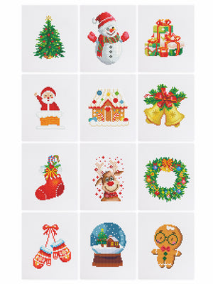 Mini Diamond Painting - Magie de Noël (12 pièces)