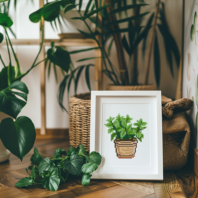 Mini Diamond Painting - Coin de Verdure Pixelisé (12 pièces)