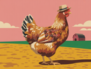 Broderie Diamant Poule au Chapeau