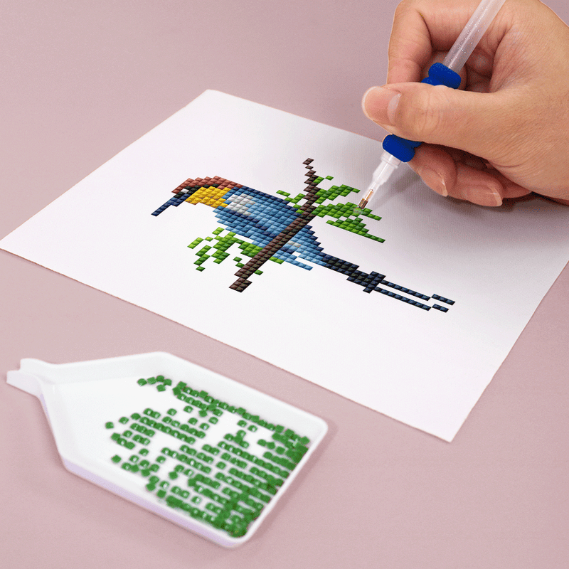 Mini Diamond Painting - Oiseaux Exotiques et Colorés (12 pièces)