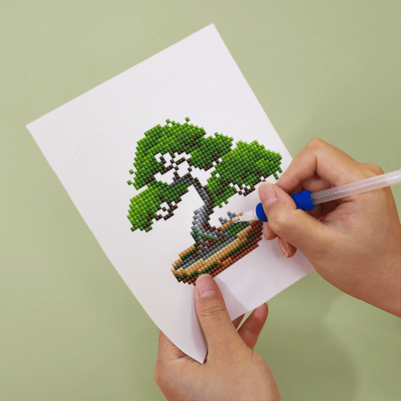Mini Diamond Painting - Coin de Verdure Pixelisé (12 pièces)