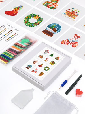 Mini Diamond Painting - Magie de Noël (12 pièces)