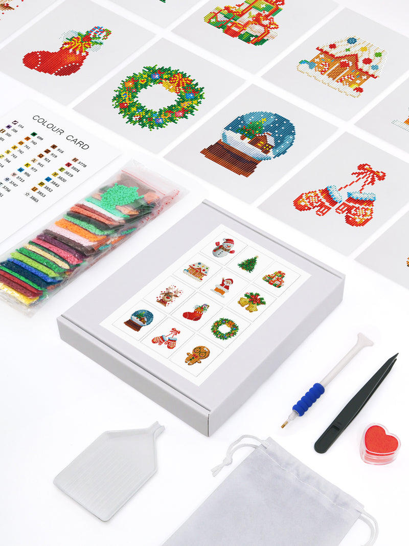 Mini Diamond Painting - Magie de Noël (12 pièces)