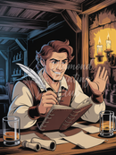 Broderie Diamant L'Écrivain de la Caverne