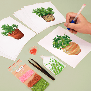 Mini Diamond Painting - Coin de Verdure Pixelisé (12 pièces)