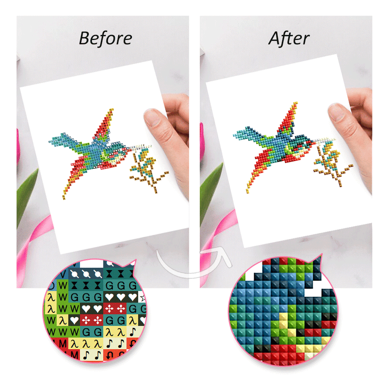 Mini Diamond Painting - Oiseaux Exotiques et Colorés (12 pièces)