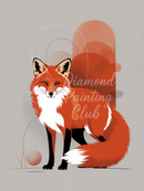 Broderie Diamant Renard Géométrique