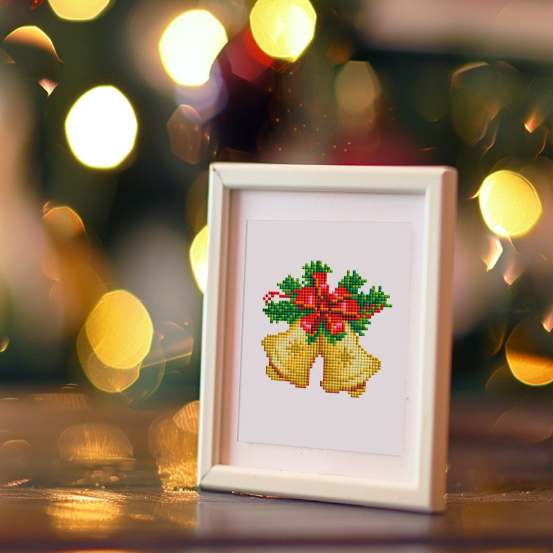Mini Diamond Painting - Cœur de Fleurs & Clochettes de Noël (2 pièces)