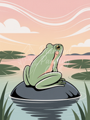 Broderie Diamant Grenouille Méditative