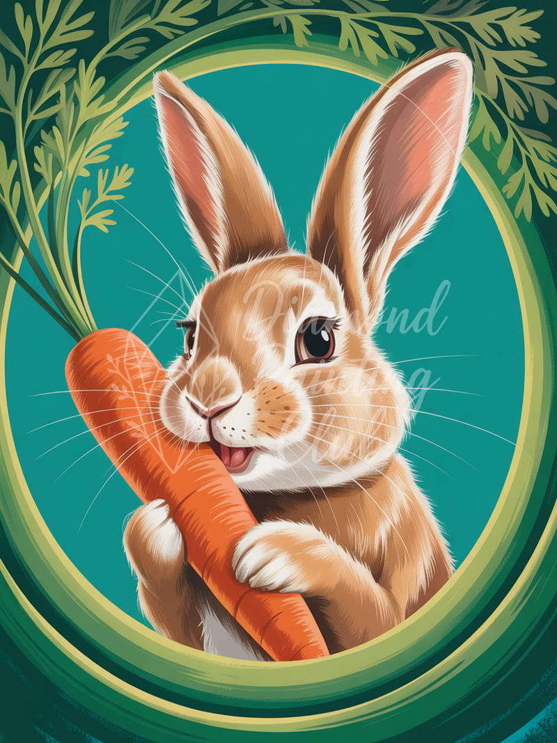 Broderie Diamant Lapin Gourmand