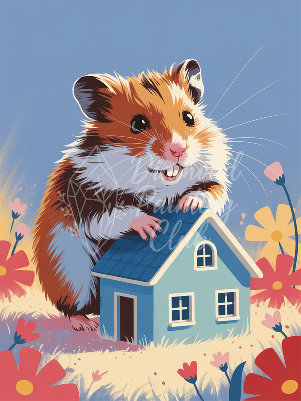Broderie Diamant Hamster et sa Maisonnette