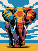 Broderie Diamant Éléphant Nuageux