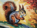 Broderie Diamant Écureuil aux Couleurs