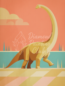 Broderie Diamant Sauropode Rétro