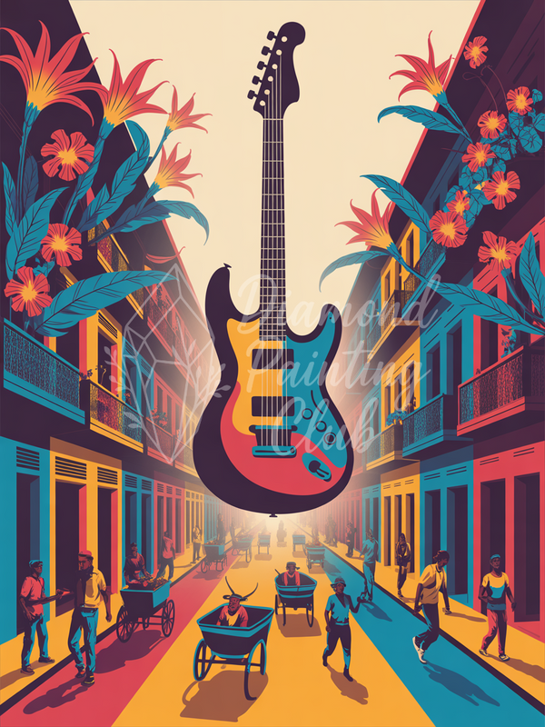 Broderie Diamant Rues Musicales