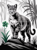 Broderie Diamant Puma Monochrome Fleur