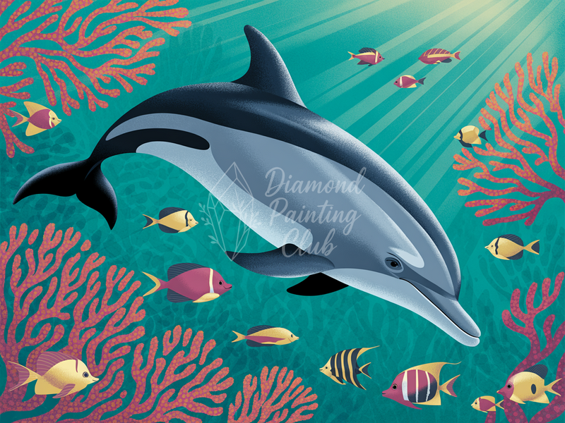 Broderie Diamant Faune Marine