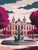 Broderie Diamant Palais et Fontaine Rose