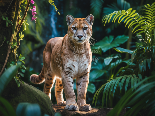 Broderie Diamant Puma de la Jungle