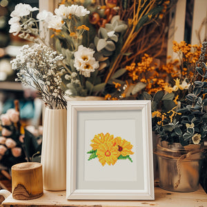 Mini Diamond Painting - Éclat Floral Varié (12 pièces)