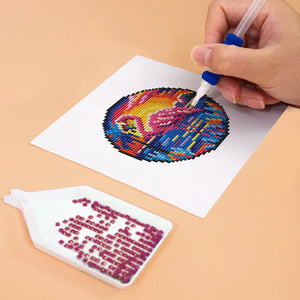 Mini Diamond Painting - Animaux Exotiques au Coucher de Soleil (4 pièces)