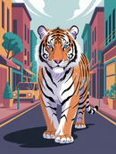 Broderie Diamant Tigre Urbain