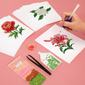 Mini Diamond Painting - Éclat Floral Varié (12 pièces)