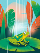 Broderie Diamant Grenouille Rayée