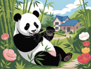 Broderie Diamant Panda dans la Bambouseraie
