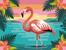 Broderie Diamant Flamant Rose Lagon