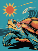 Broderie Diamant Tortue Vague Soleil