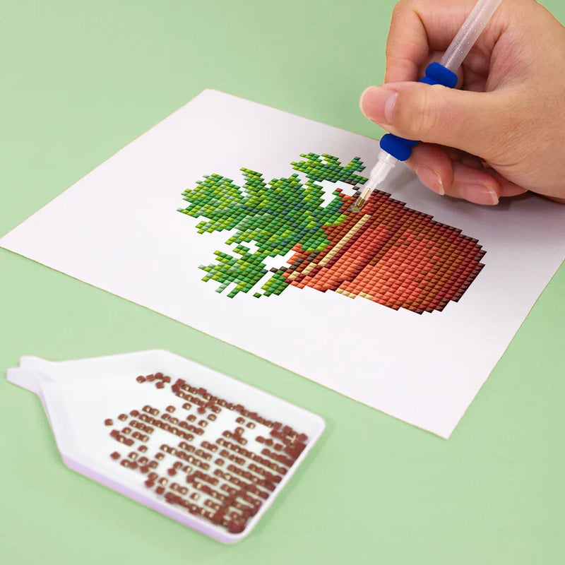 Mini Diamond Painting - Plantes en Pot (4 pièces)