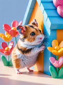 Broderie Diamant Hamster Curieux