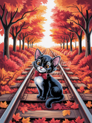 Broderie Diamant Chaton des Rails Automnaux